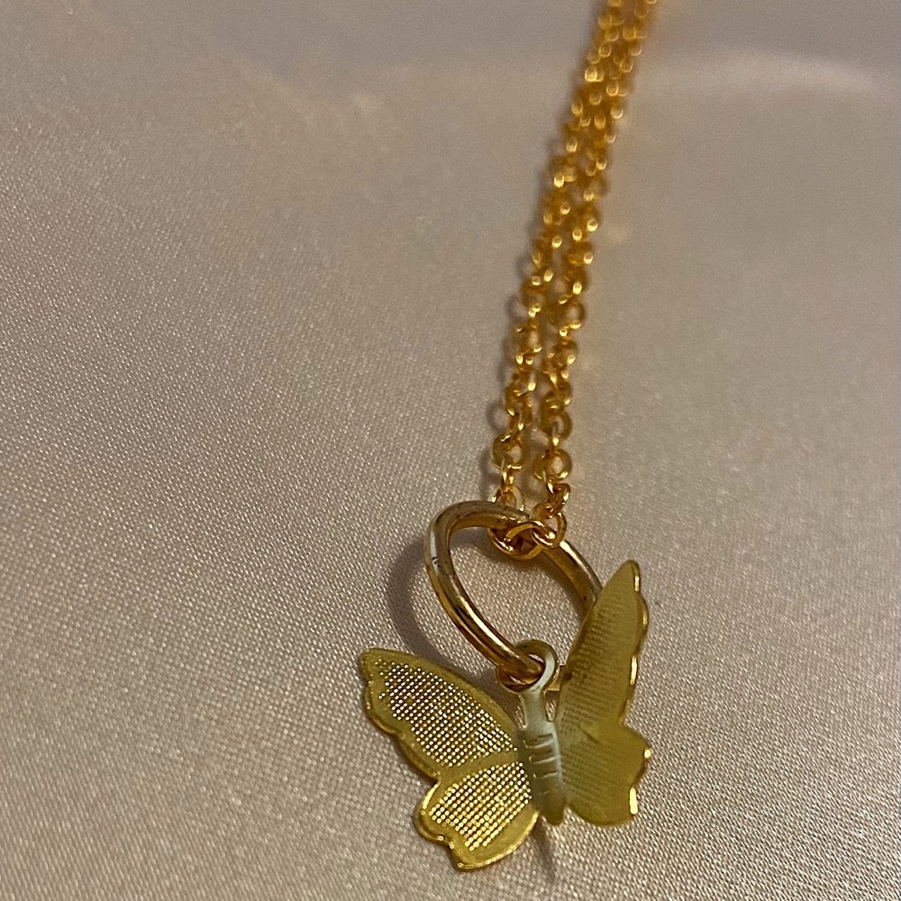 Handmade Gold Butterfly Necklace